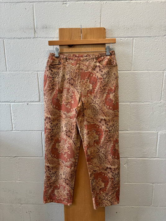 Vtg Orange Printed Pants : 12