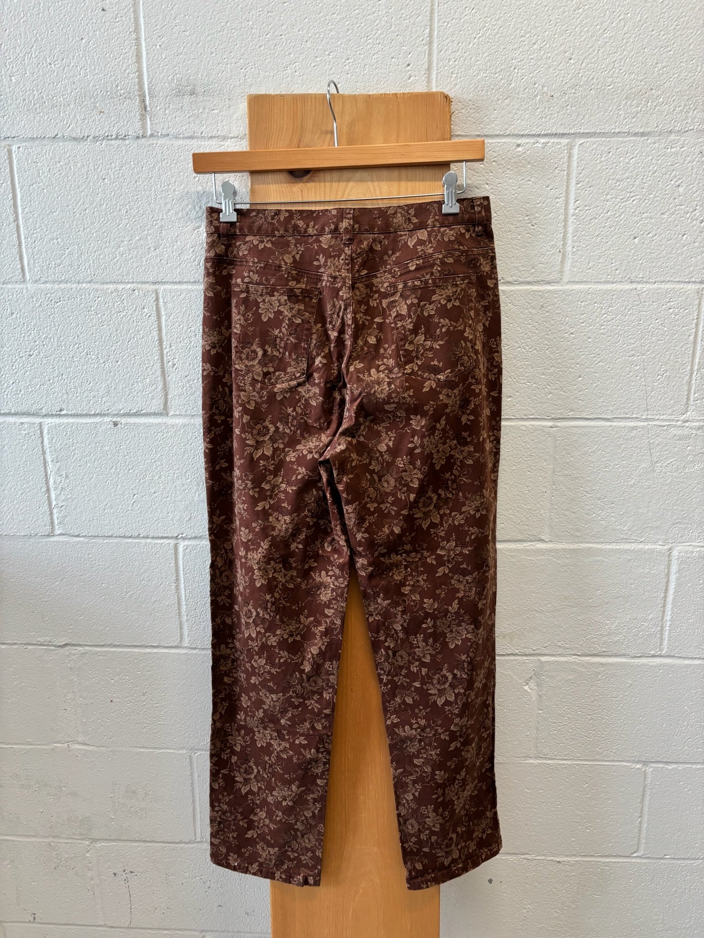 Vtg Brown Floral Ralph Lauren Pants : 12