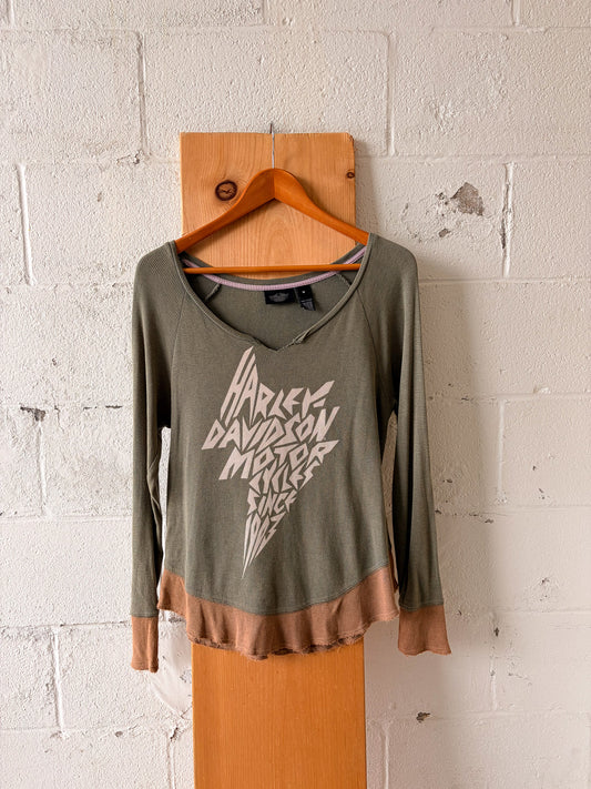 Green & Brown Thermal Harley Top : M
