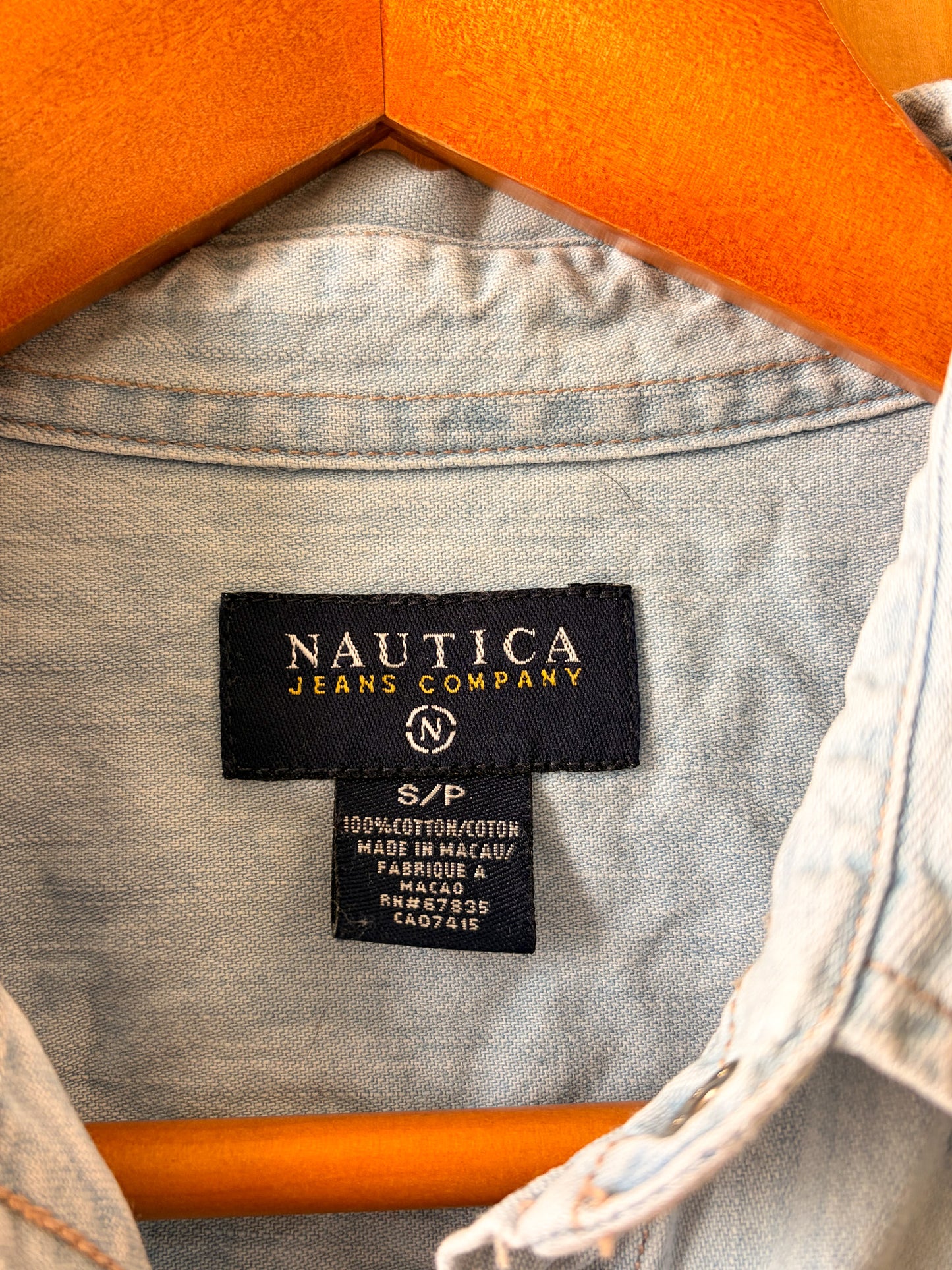 Vtg Nautica Denim Vest : S