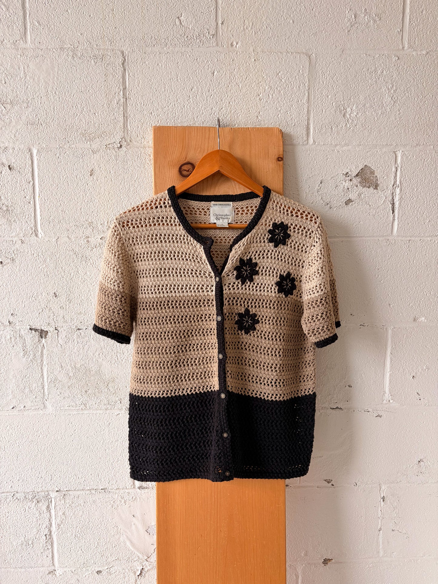 Floral Hand Embroidered Cardigan : M