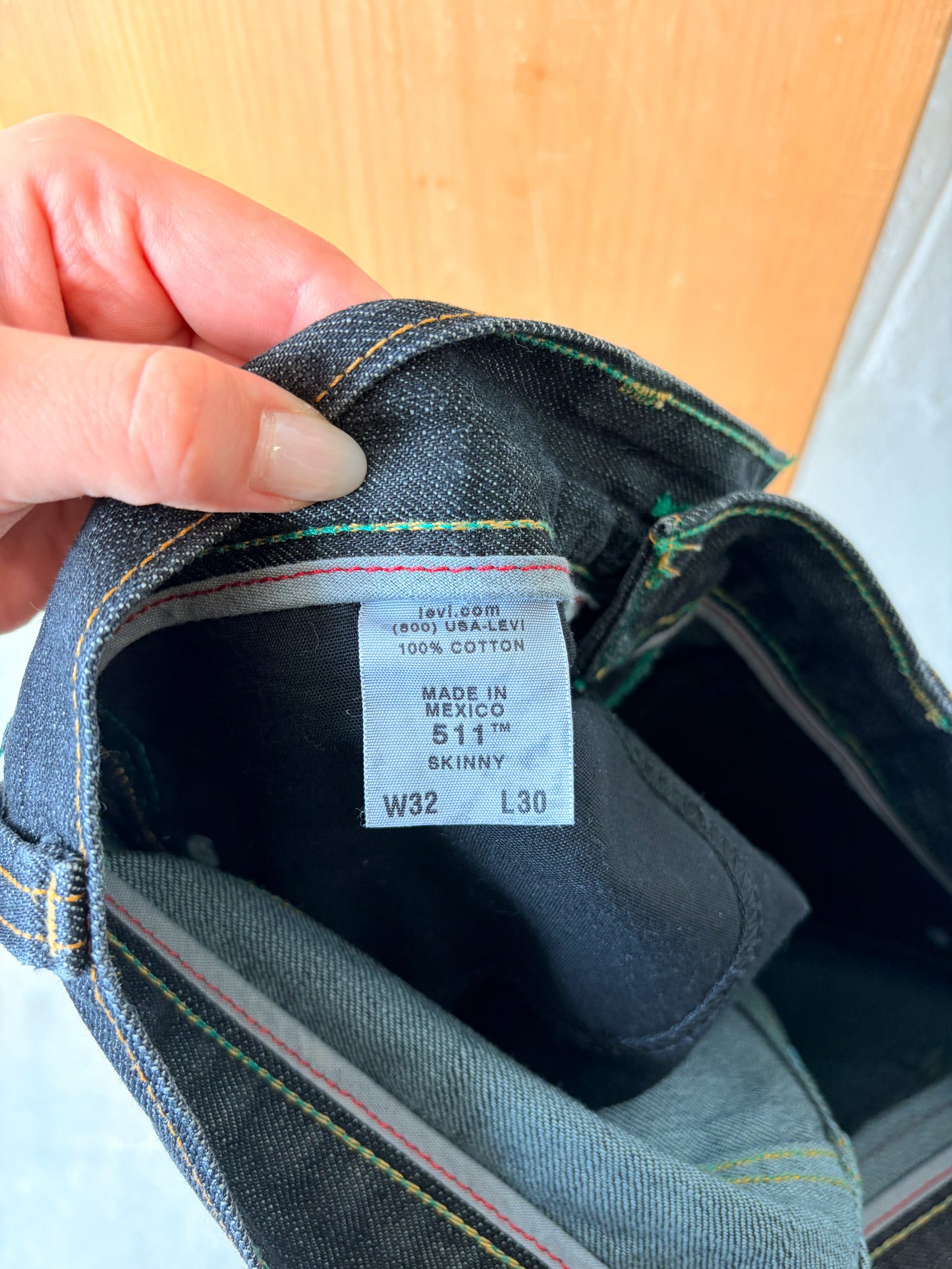 '08 Black Levi's 511 Jeans : 34"W