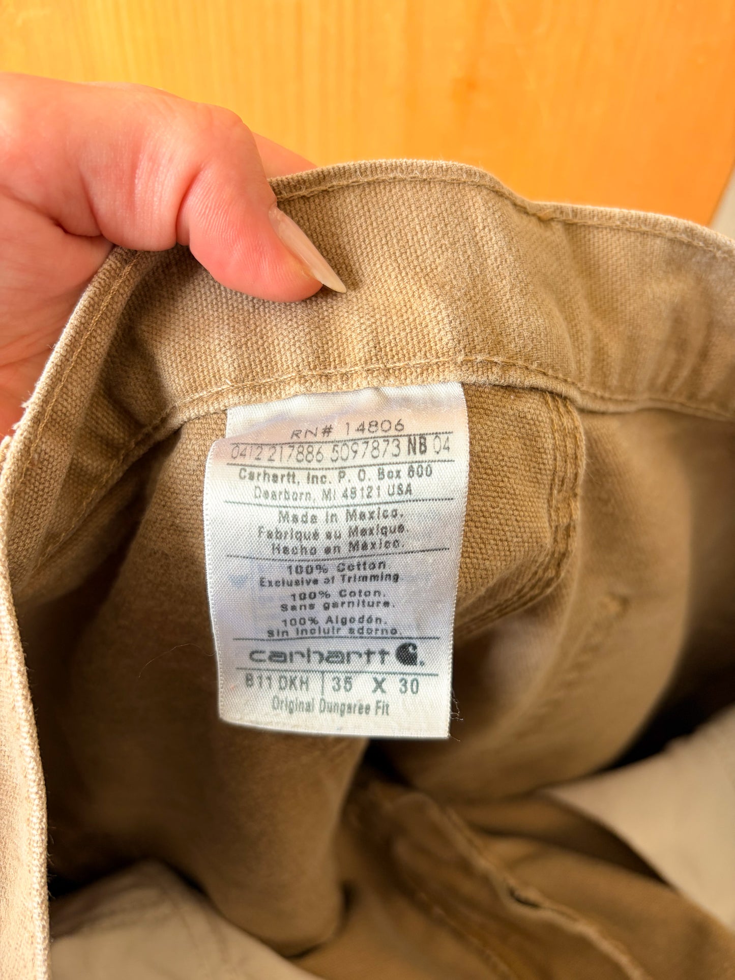 Khaki Carhartt Work Pants : 36"W