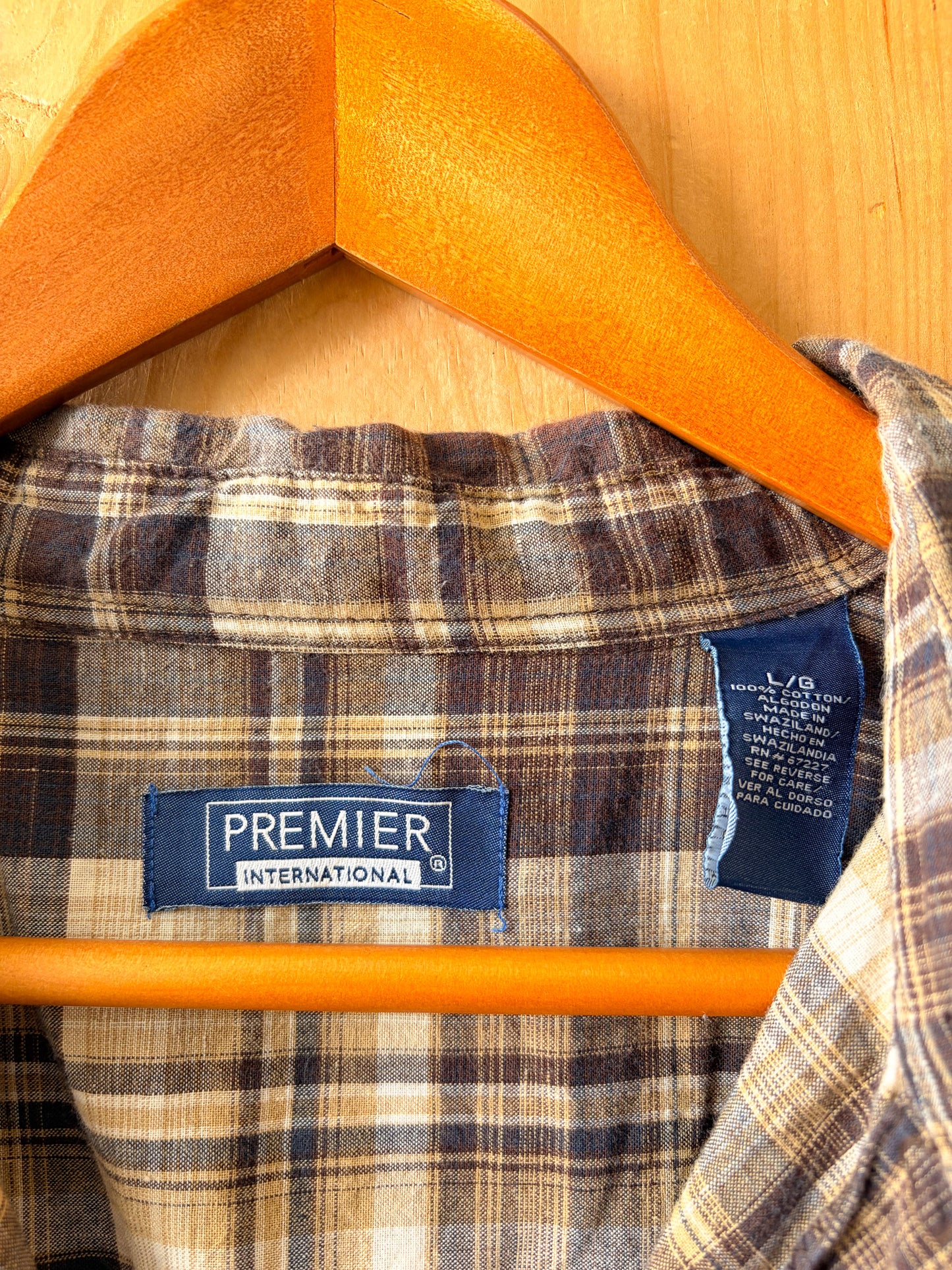 Plaid Brown Button Up : L
