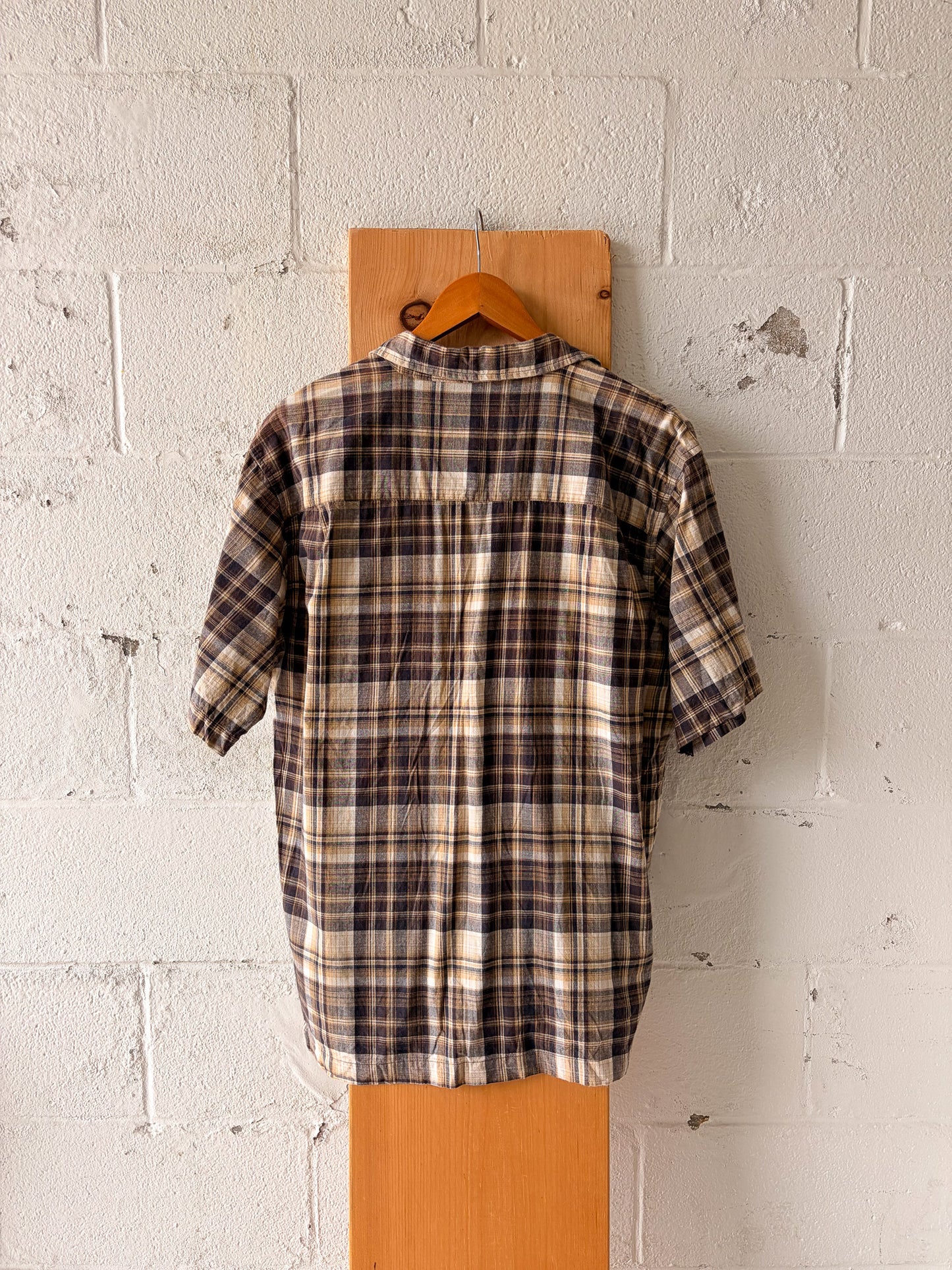 Plaid Brown Button Up : L