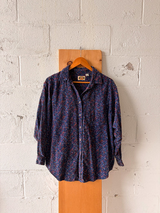 Floral Corduroy Button Up : L