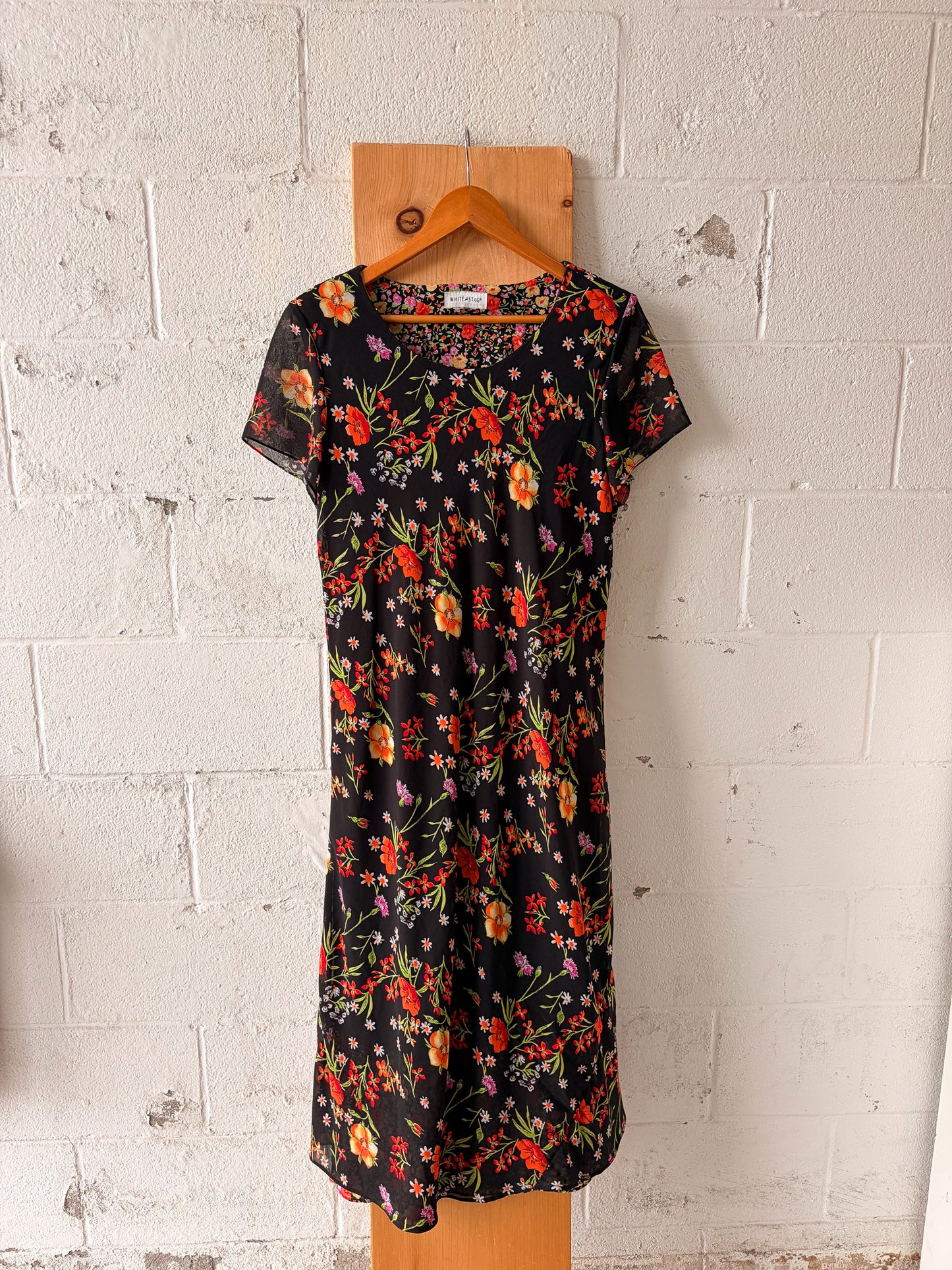 Vtg Floral Dress : L