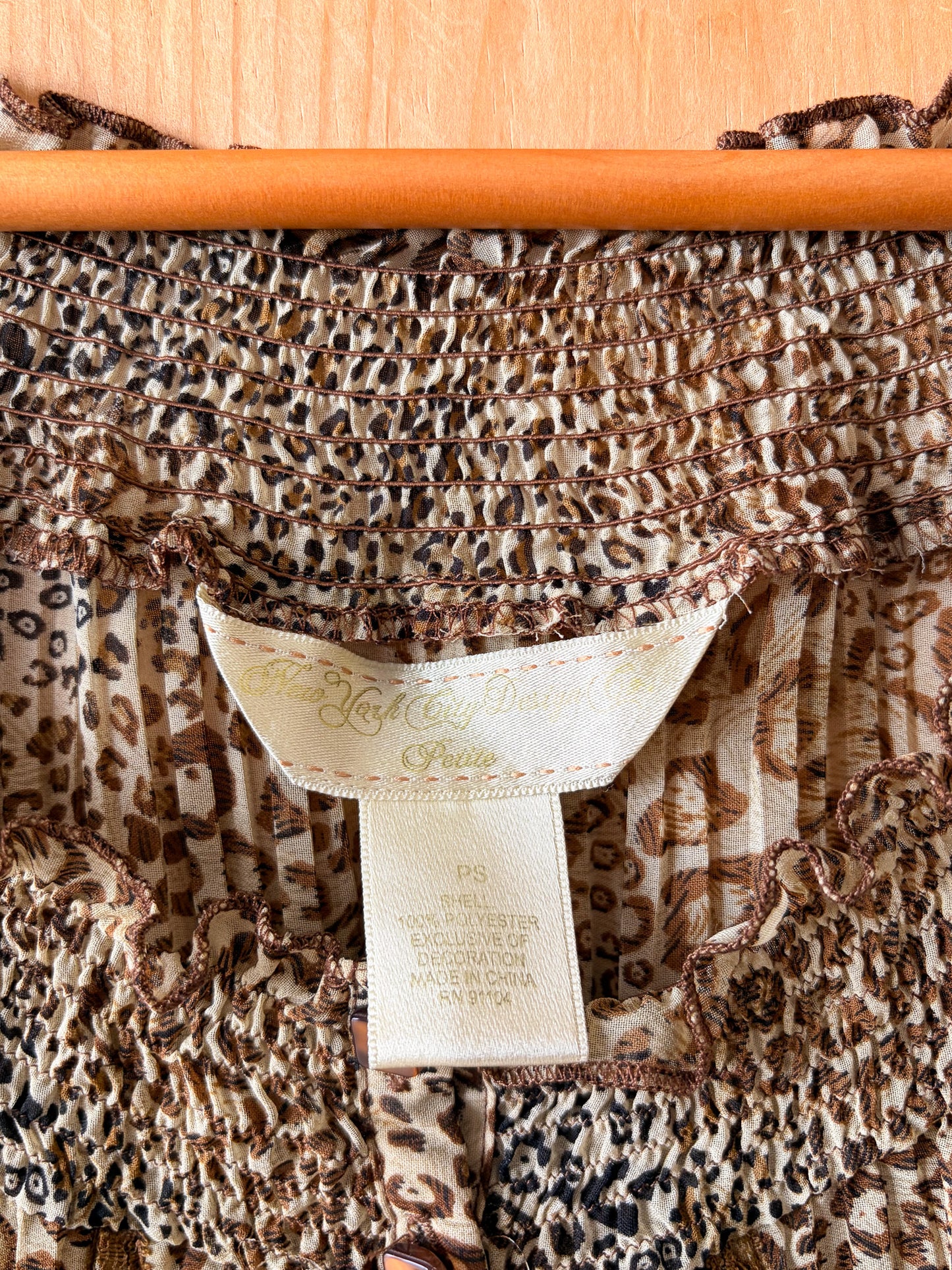 Semi-Sheer Paisley & Animal Print Blouse : PS