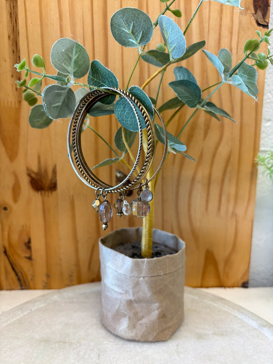 Set of Four Charmed Bangle Bracelets