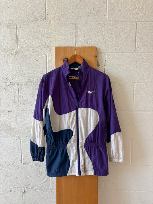 Vtg Purple Color Block Reebok Windbreaker : XL