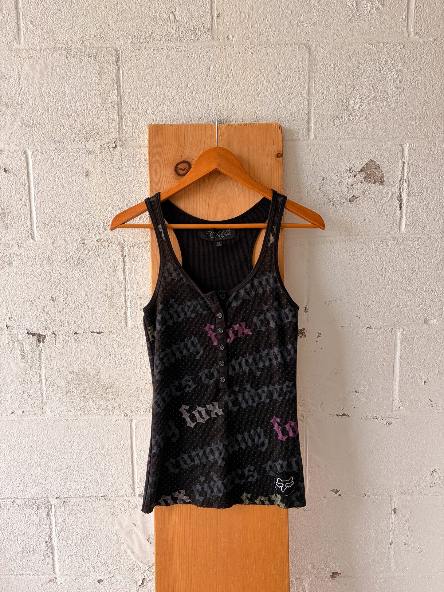 Y2K Fox Girls Henley Tank : M