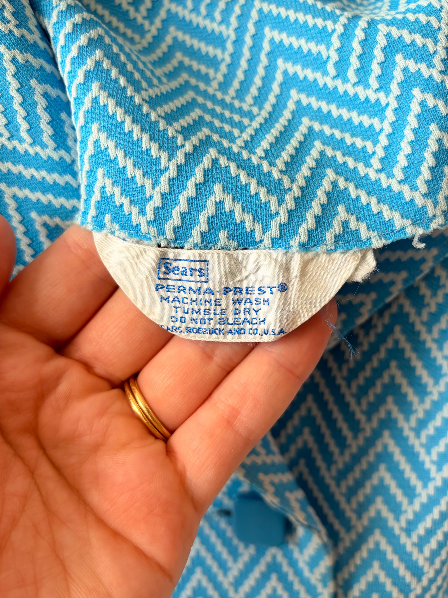 Vtg Blue House Dress : L