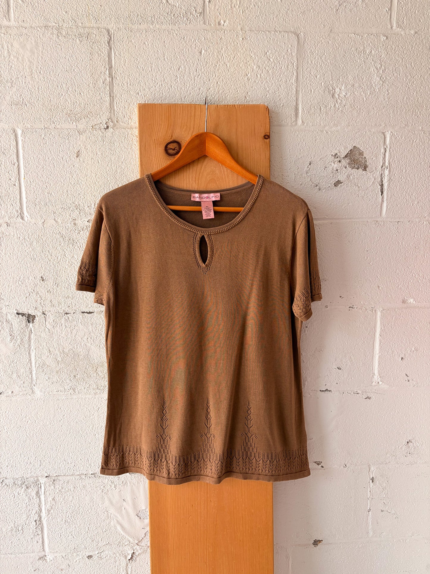 Brown Silk Blend Top : XL
