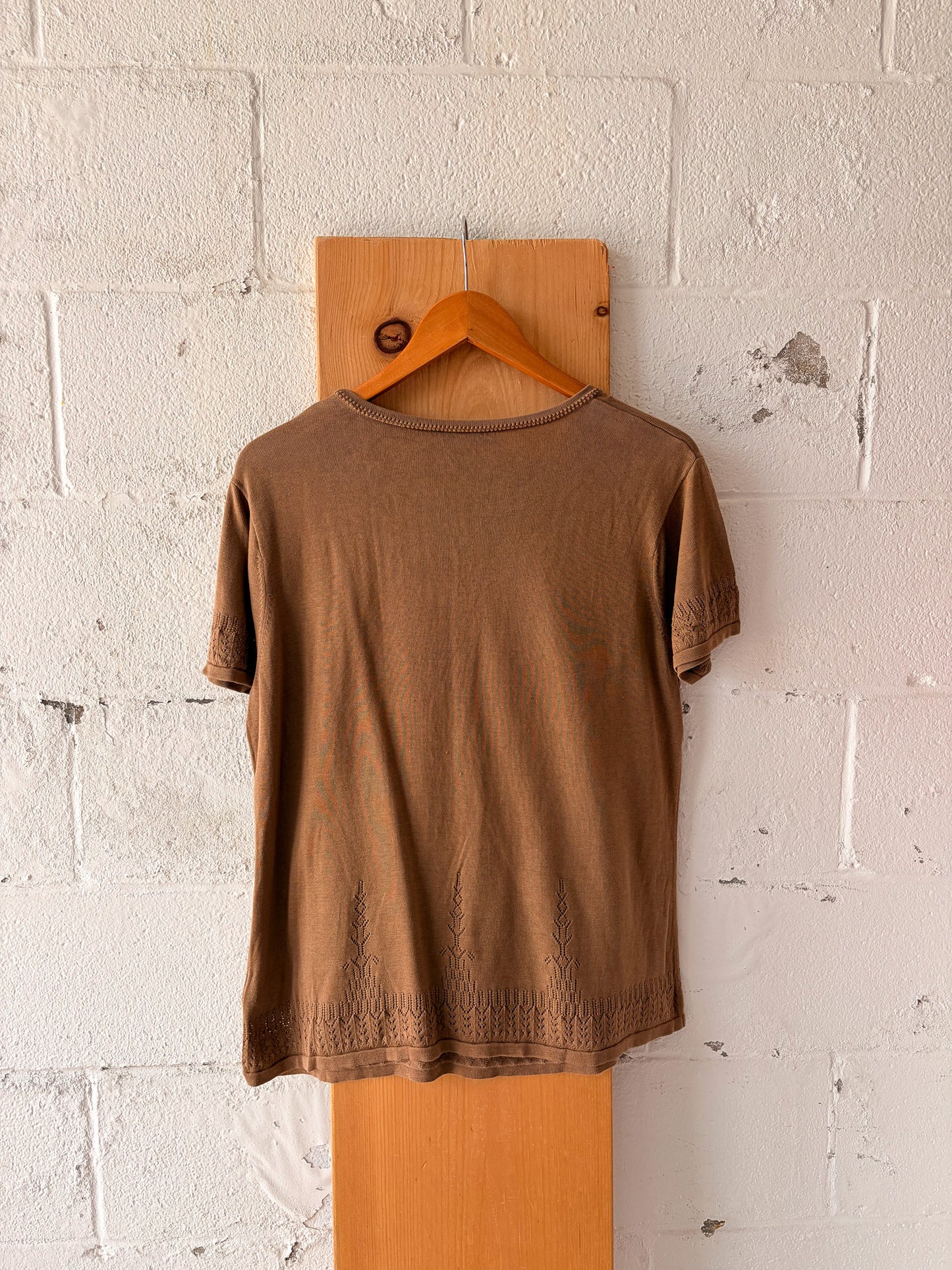 Brown Silk Blend Top : XL