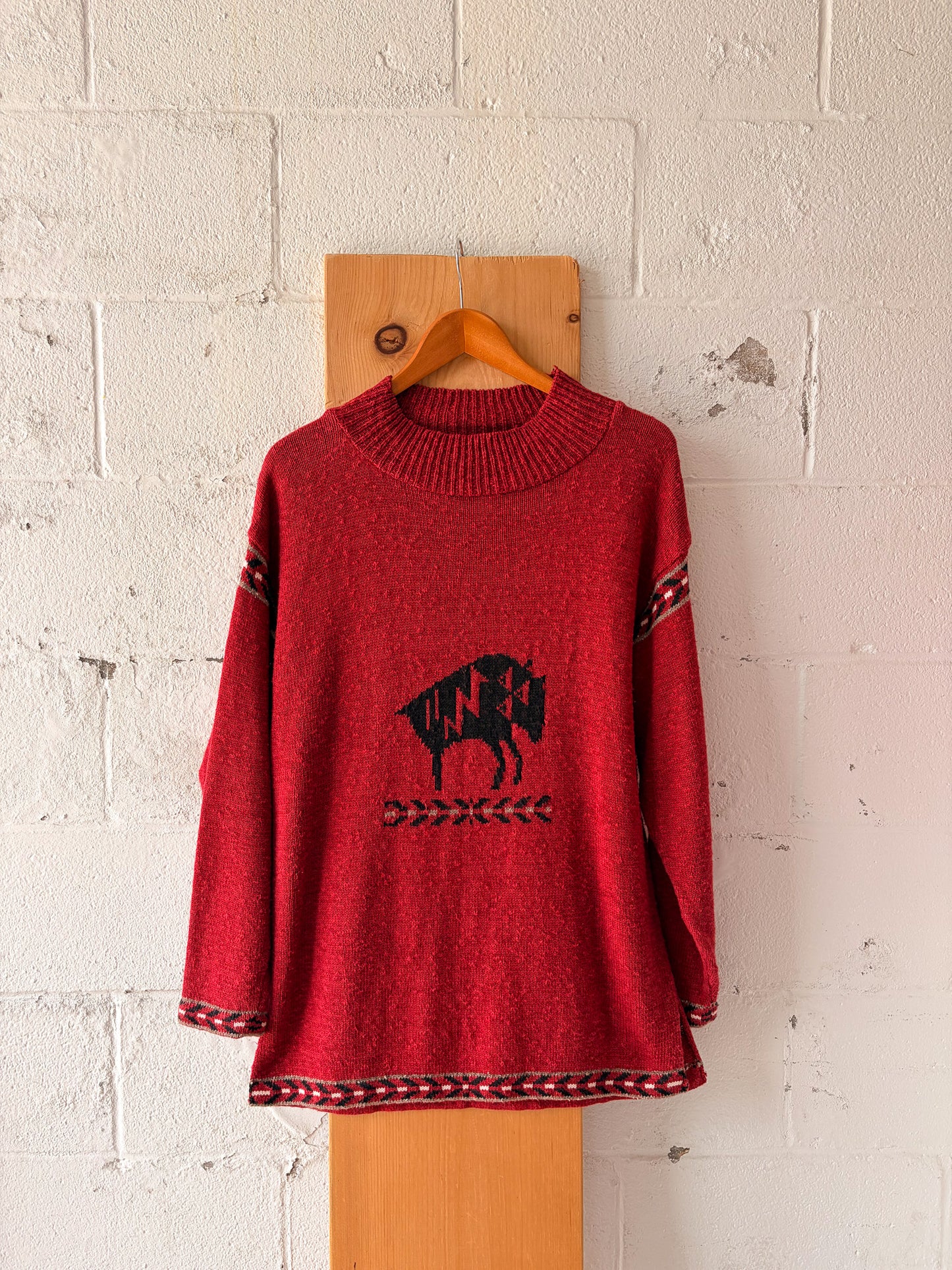 Red & Black Buffalo Sweater : L