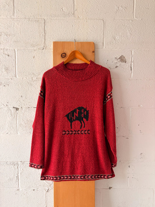 Red & Black Buffalo Sweater : L