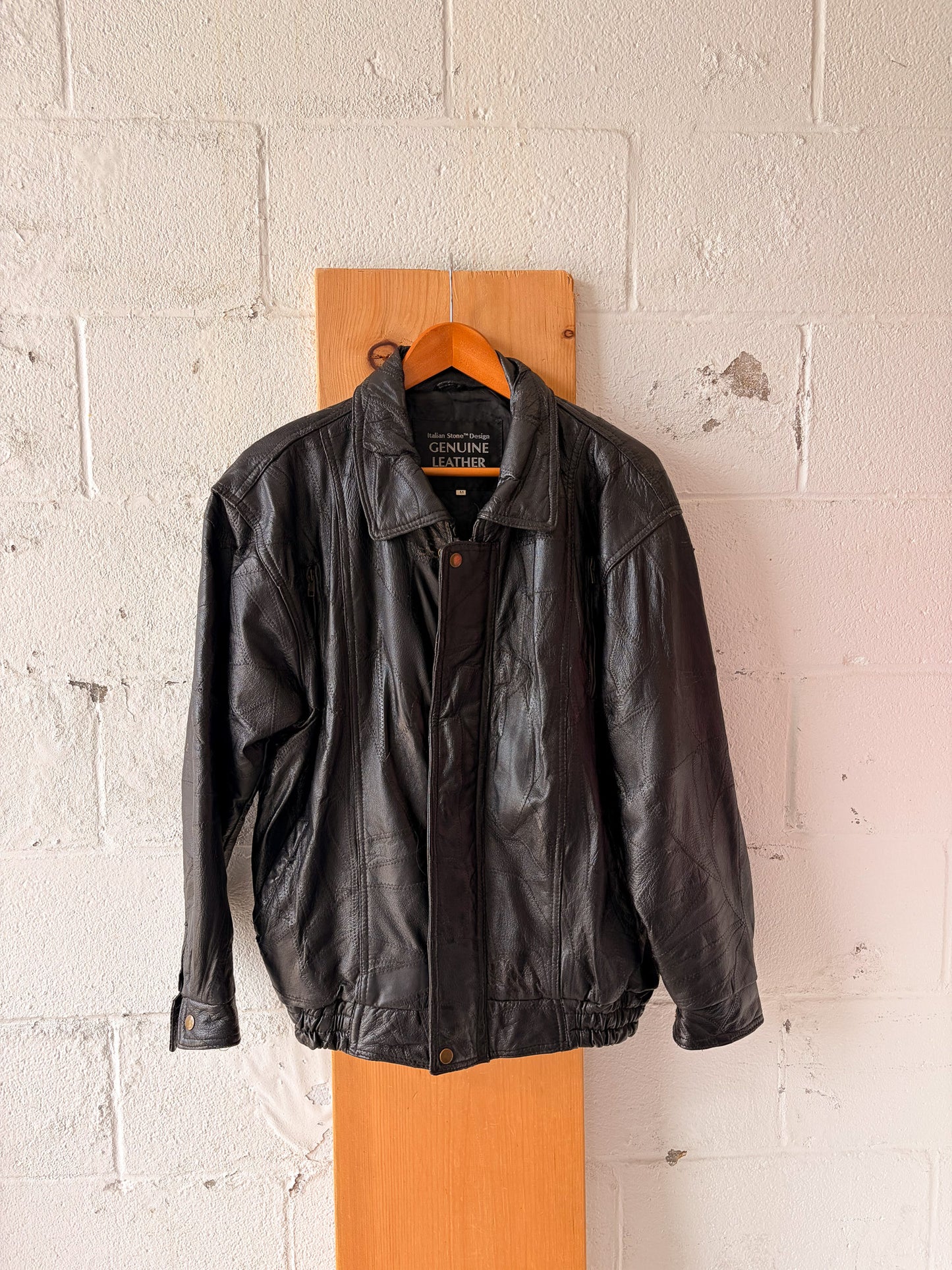 Navarre Leather Company Genuine Leather Bomber Jacket : M (Local Pick Up Only)