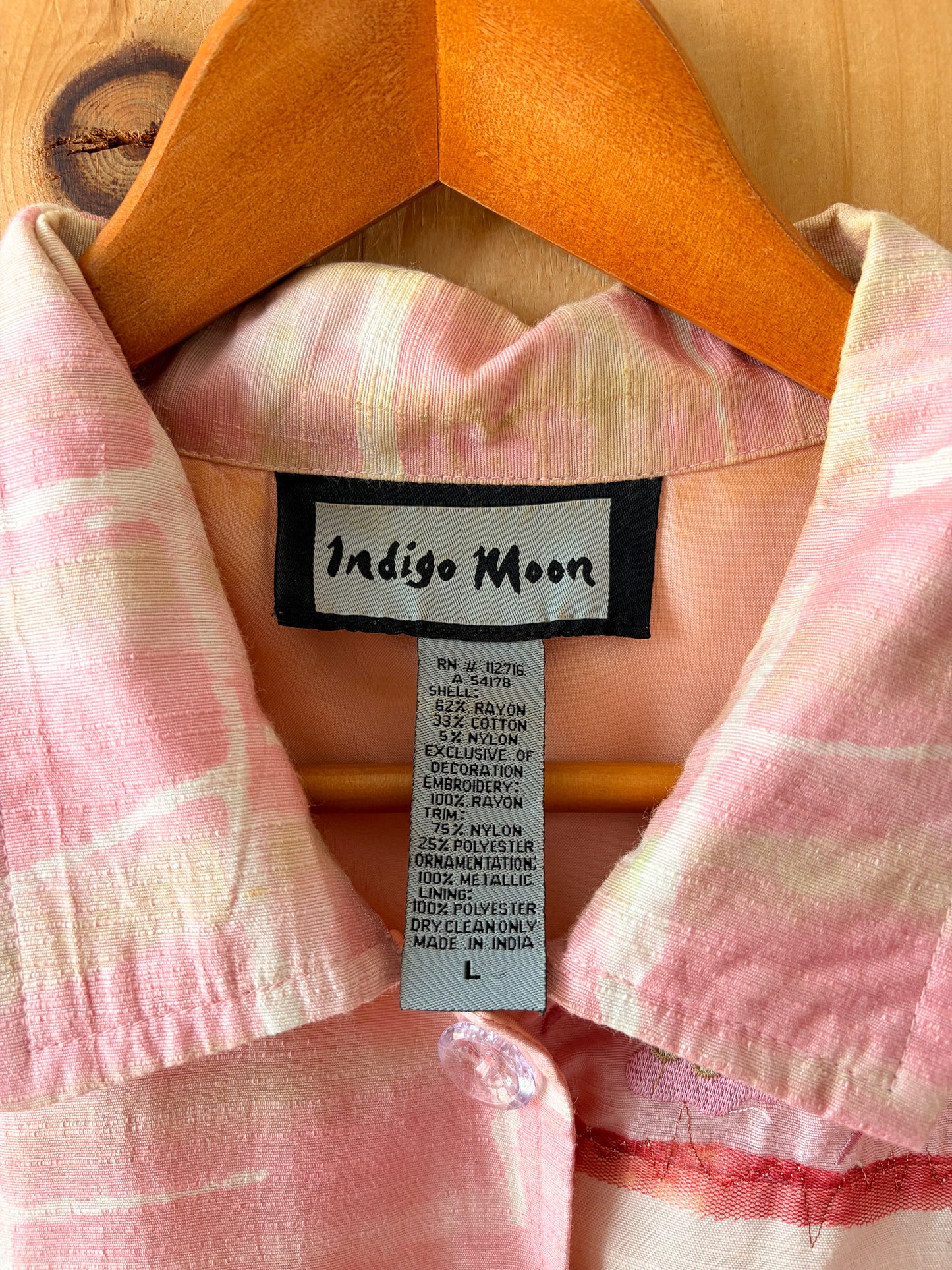 Vtg Pink Indigo Moon Jacket : L (As Is)