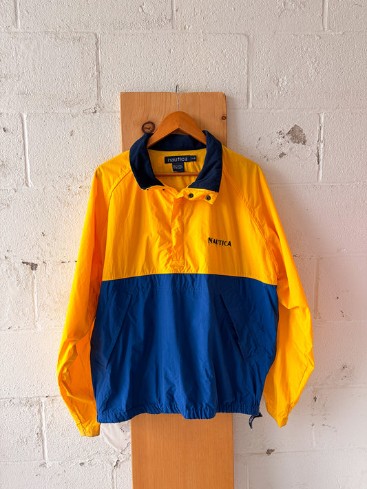 Vtg Nautica Quarter Zip Windbreaker : L