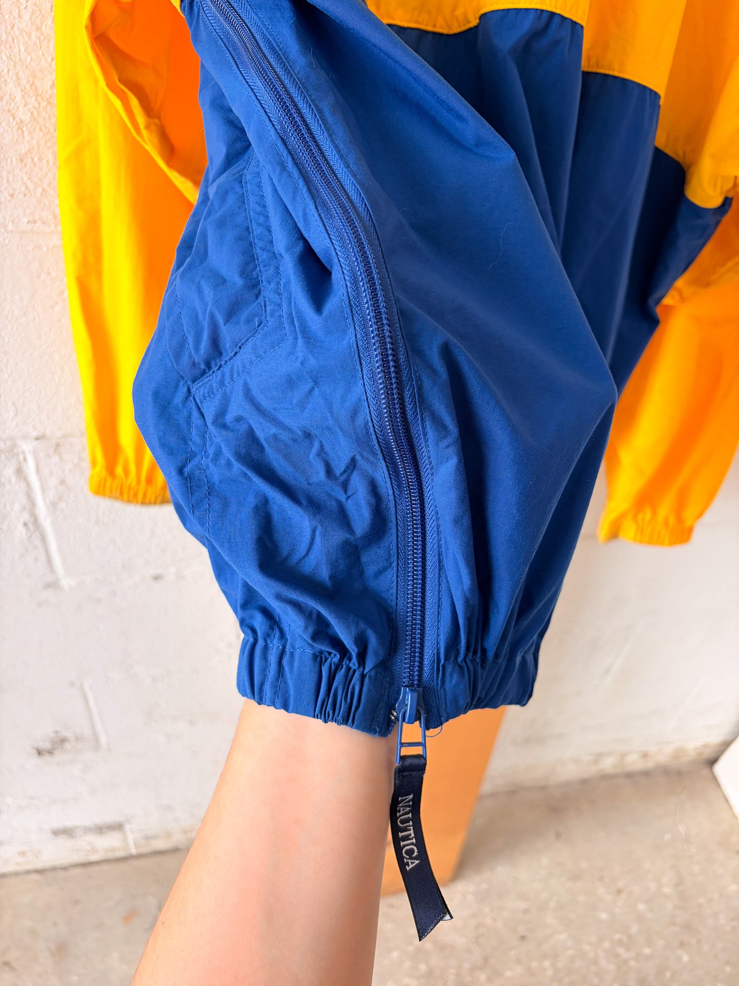Vtg Nautica Quarter Zip Windbreaker : L