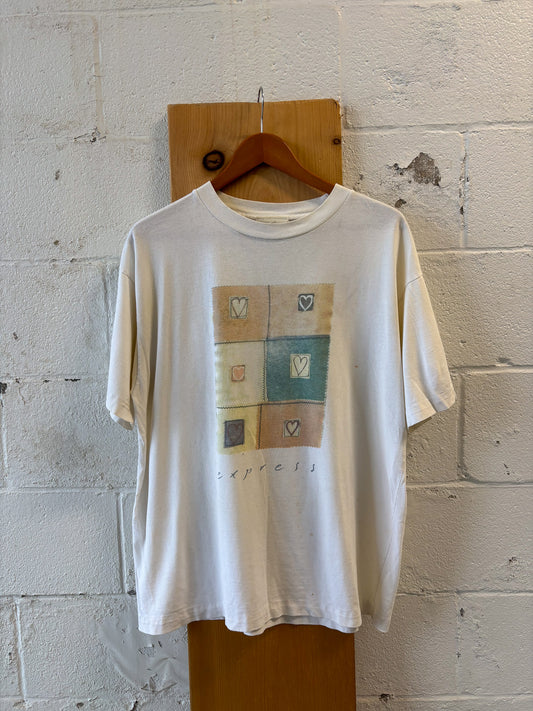 Vtg Heart Express Tee : M/L