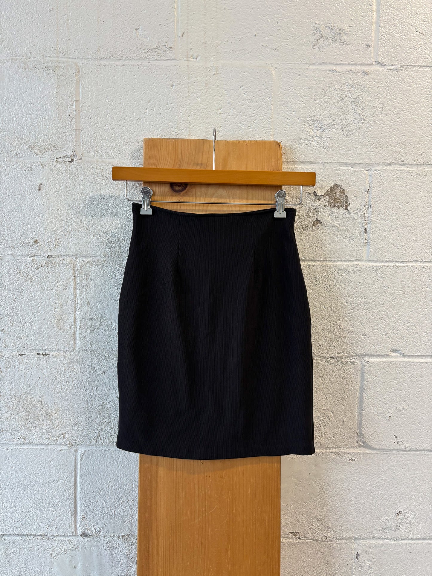 Vtg Black Pencil Skirt : S
