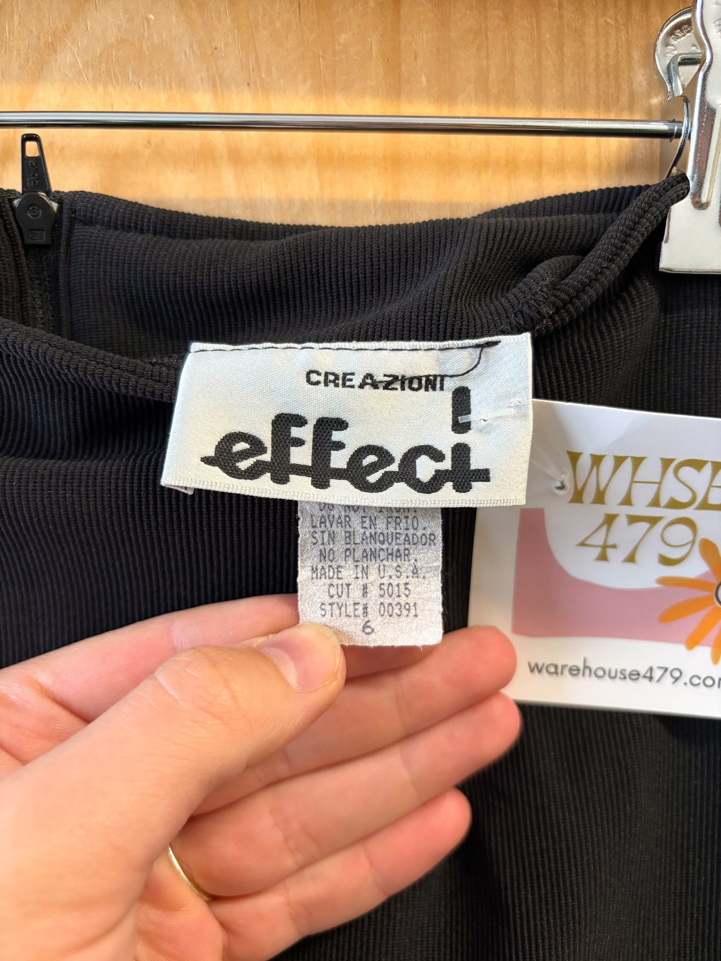 Vtg Black Pencil Skirt : S