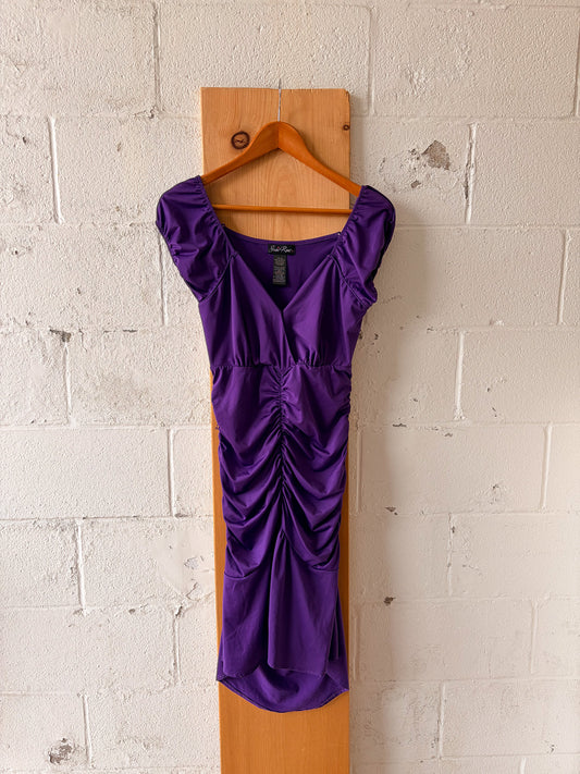 Ruched Purple Dress : M