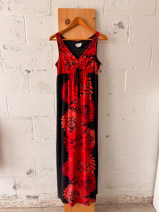 Black & Red Floral Dress : 8