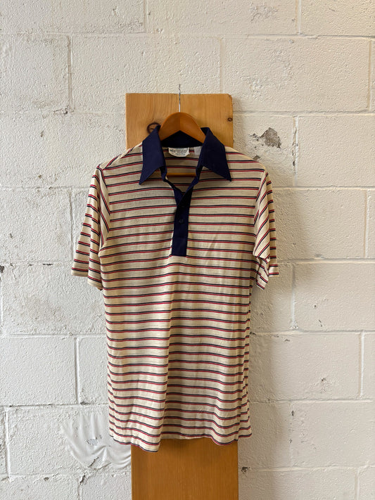 Vtg Striped Polo : M