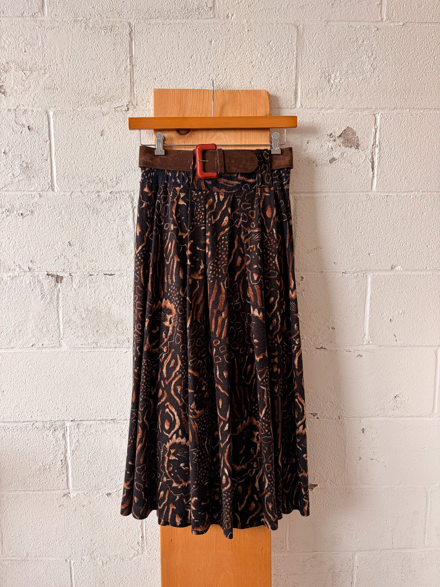Belted Animal Print Skirt : EU 44
