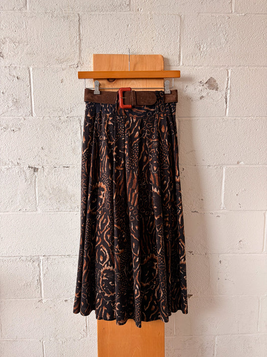 Belted Animal Print Skirt : EU 44
