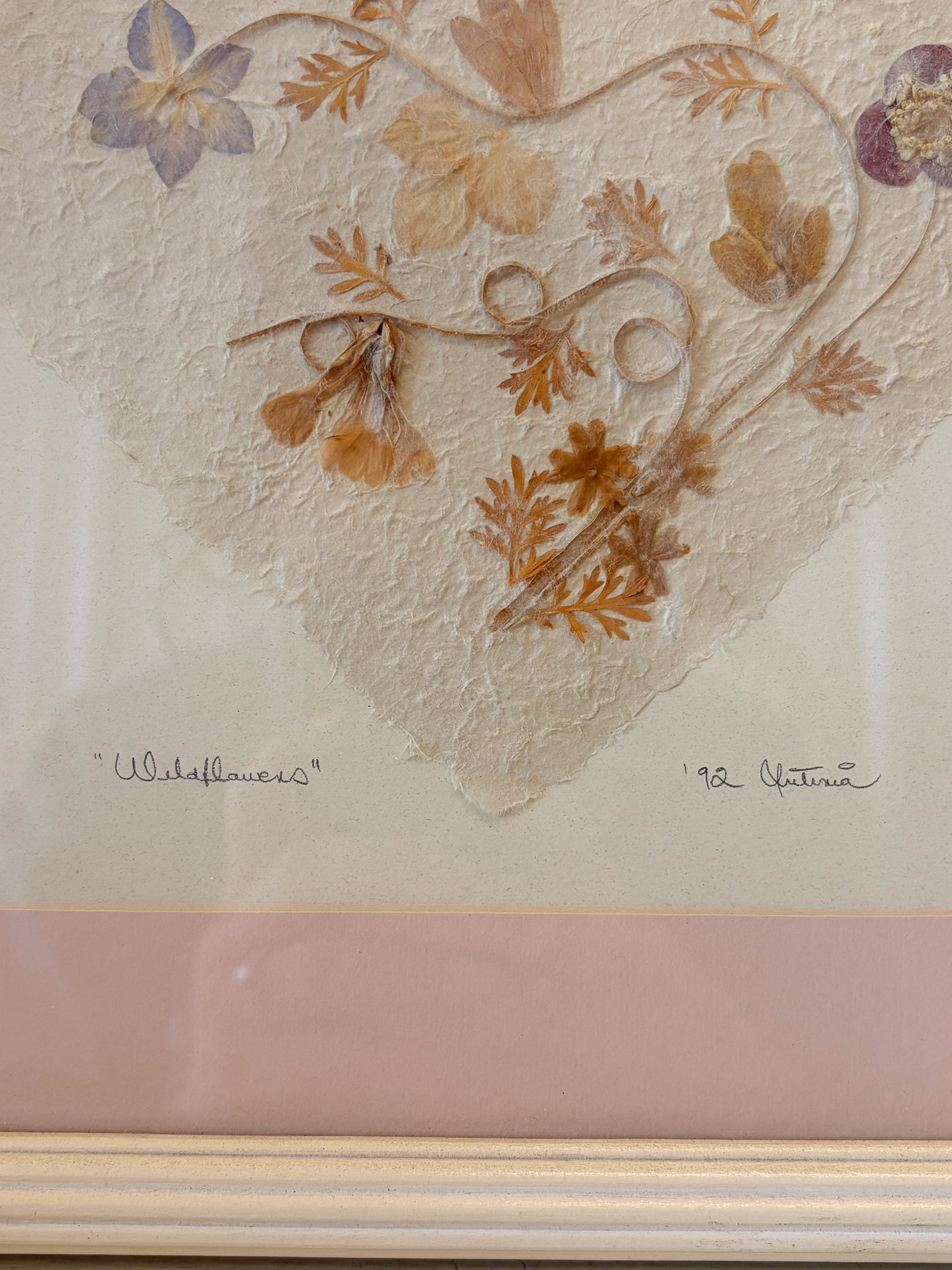 1992 Framed Pressed Wildflowers (Local Pick Up Only)