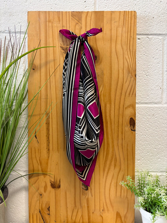 Black & Purple Geometric Print Scarf