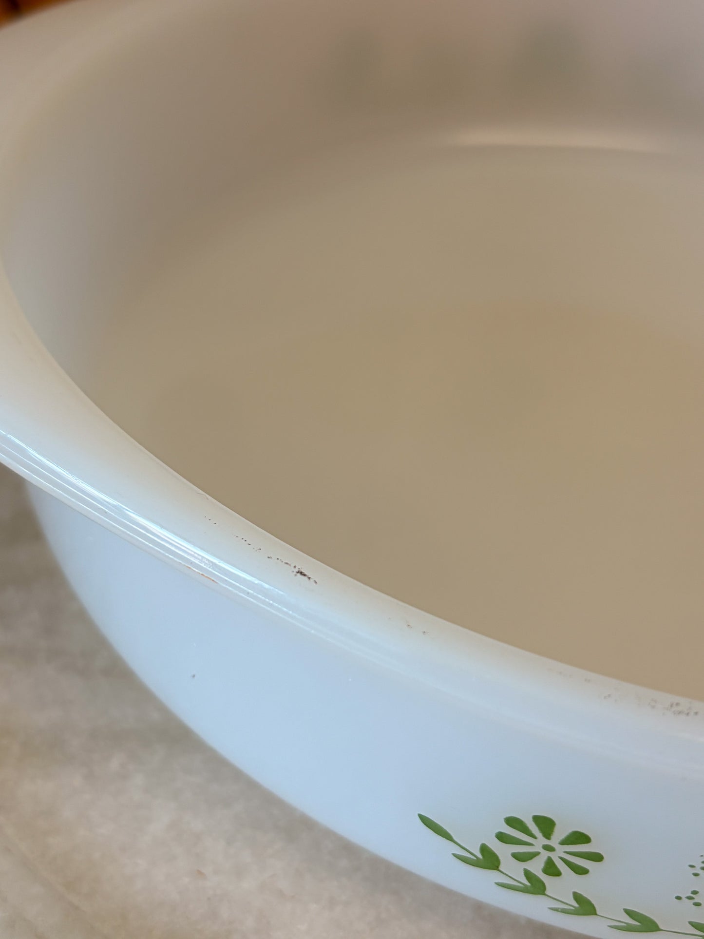 Vtg Glasbake Green Daisy Round Baking Dish (Local Pick Up Only)