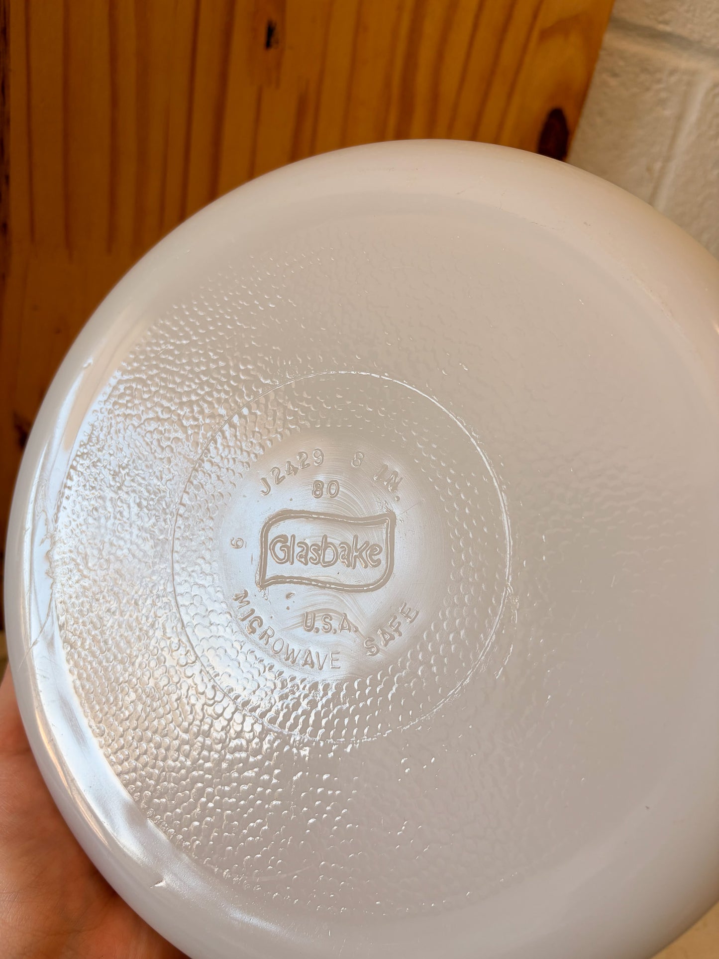 Vtg Glasbake Green Daisy Round Baking Dish (Local Pick Up Only)