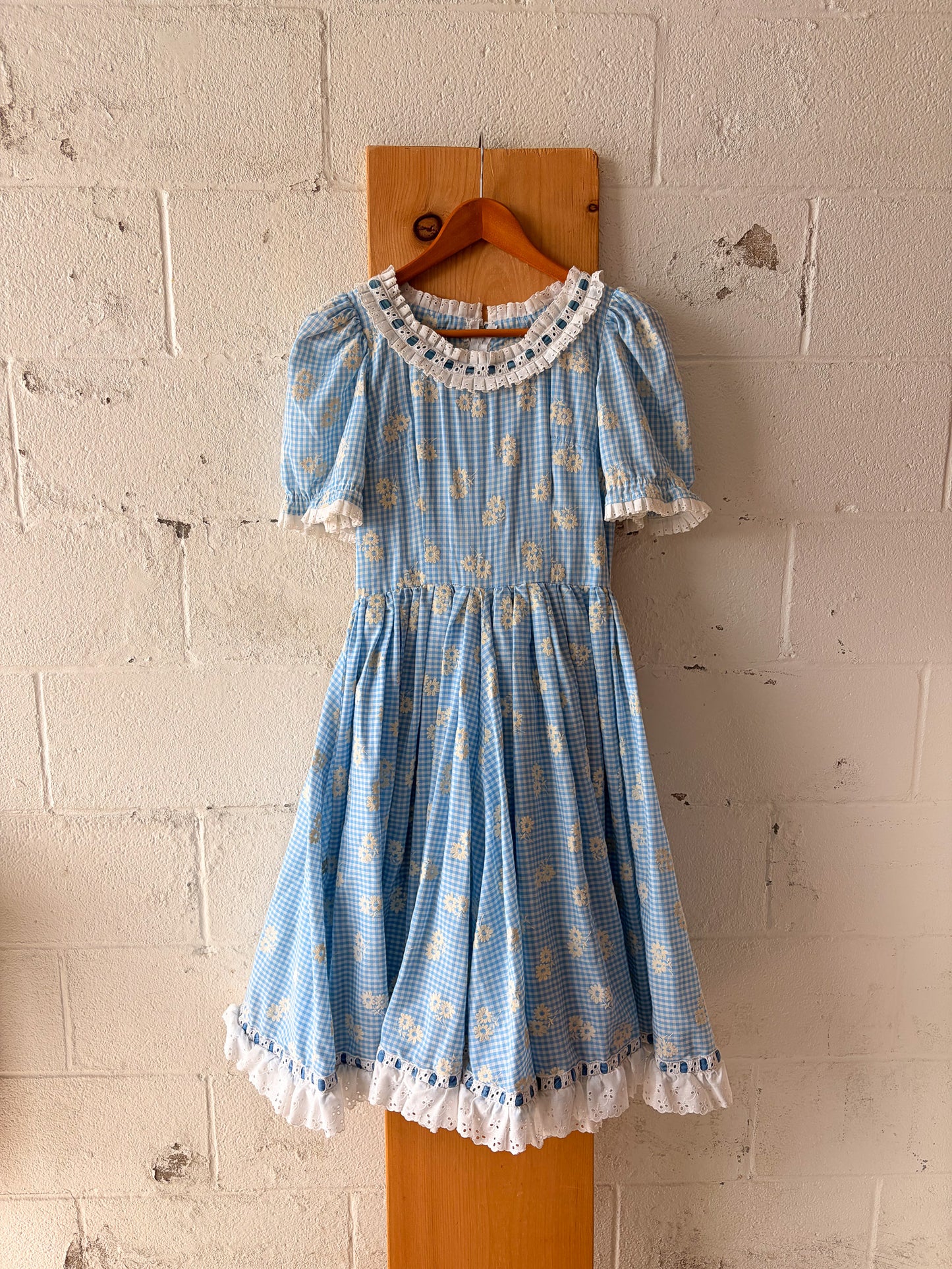 Handmade Floral Blue Dress : S/M