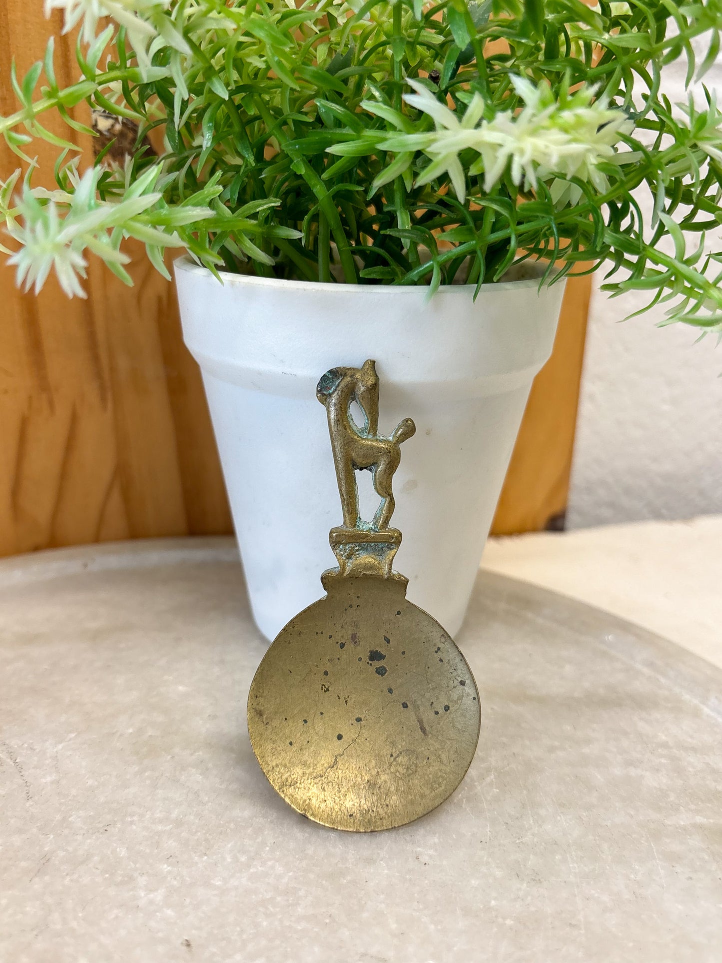 Vtg Brass Tea Caddy Spoon