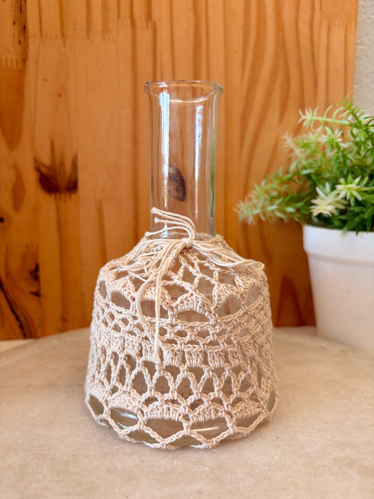 Pair of Macrame Covered Vases (Local Pick Up Only)