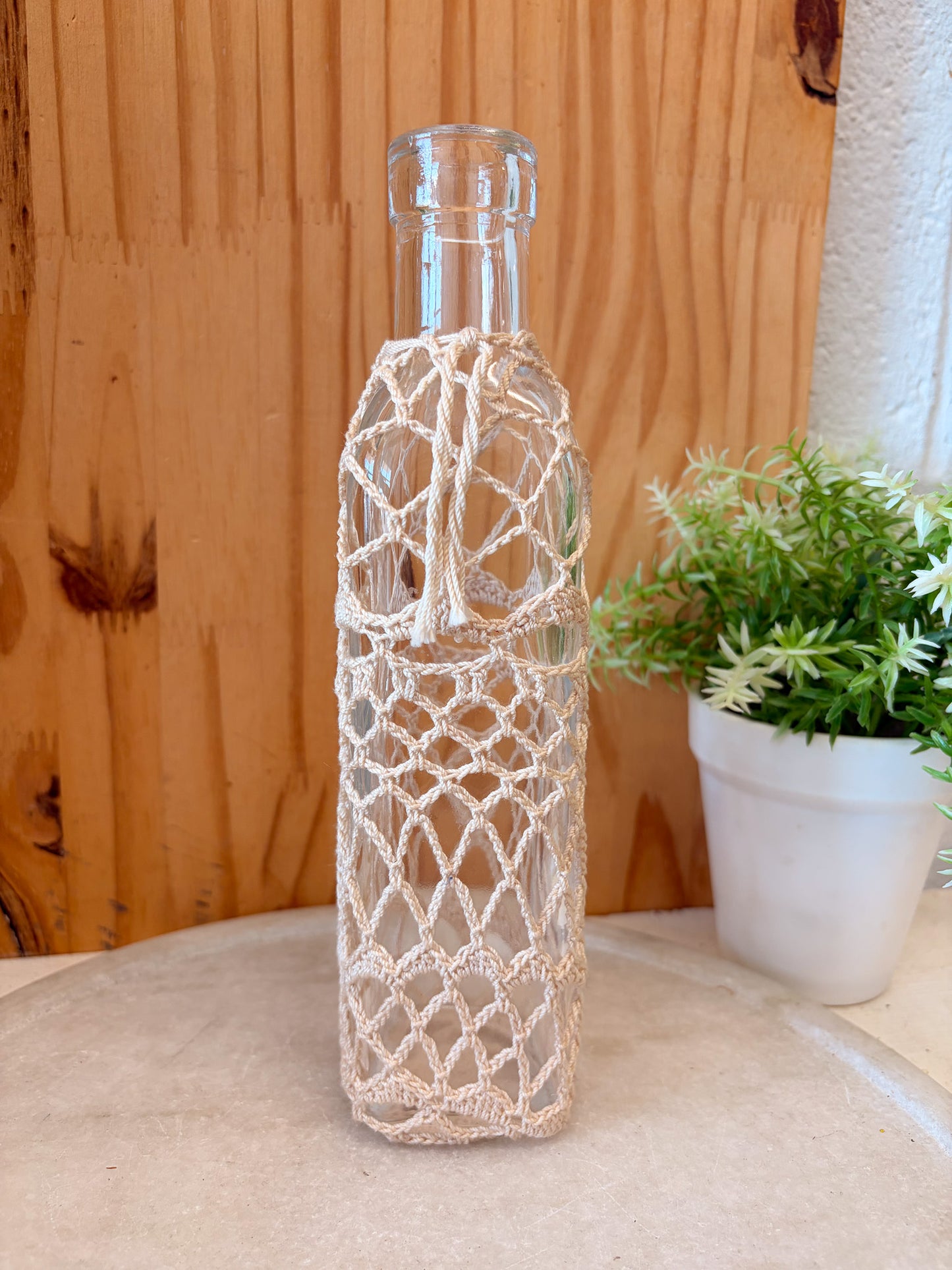 Pair of Macrame Covered Vases (Local Pick Up Only)