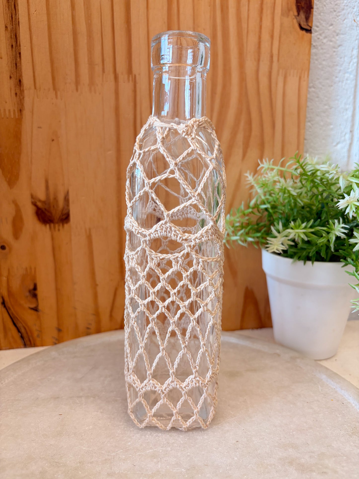 Pair of Macrame Covered Vases (Local Pick Up Only)
