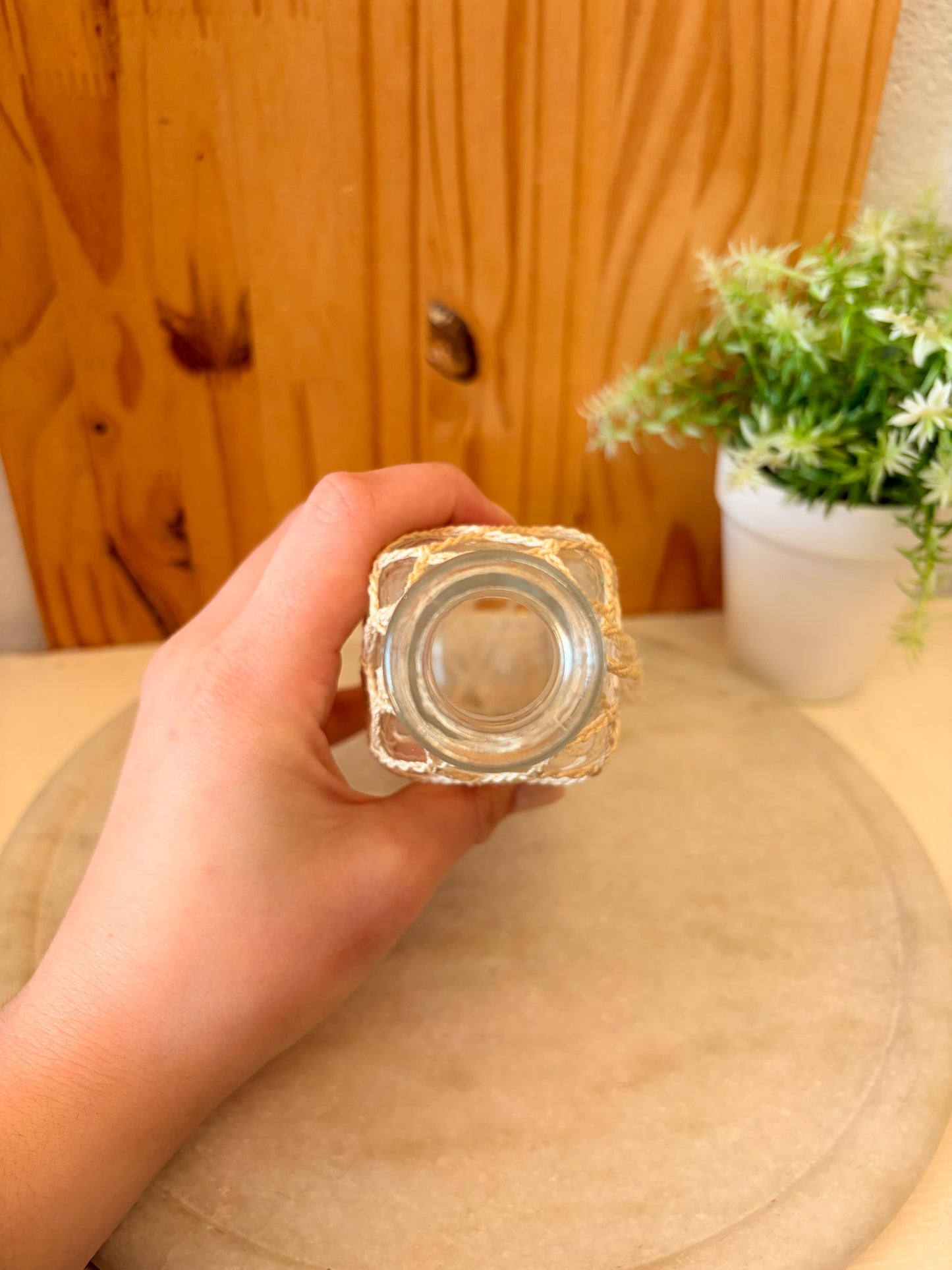 Pair of Macrame Covered Vases (Local Pick Up Only)