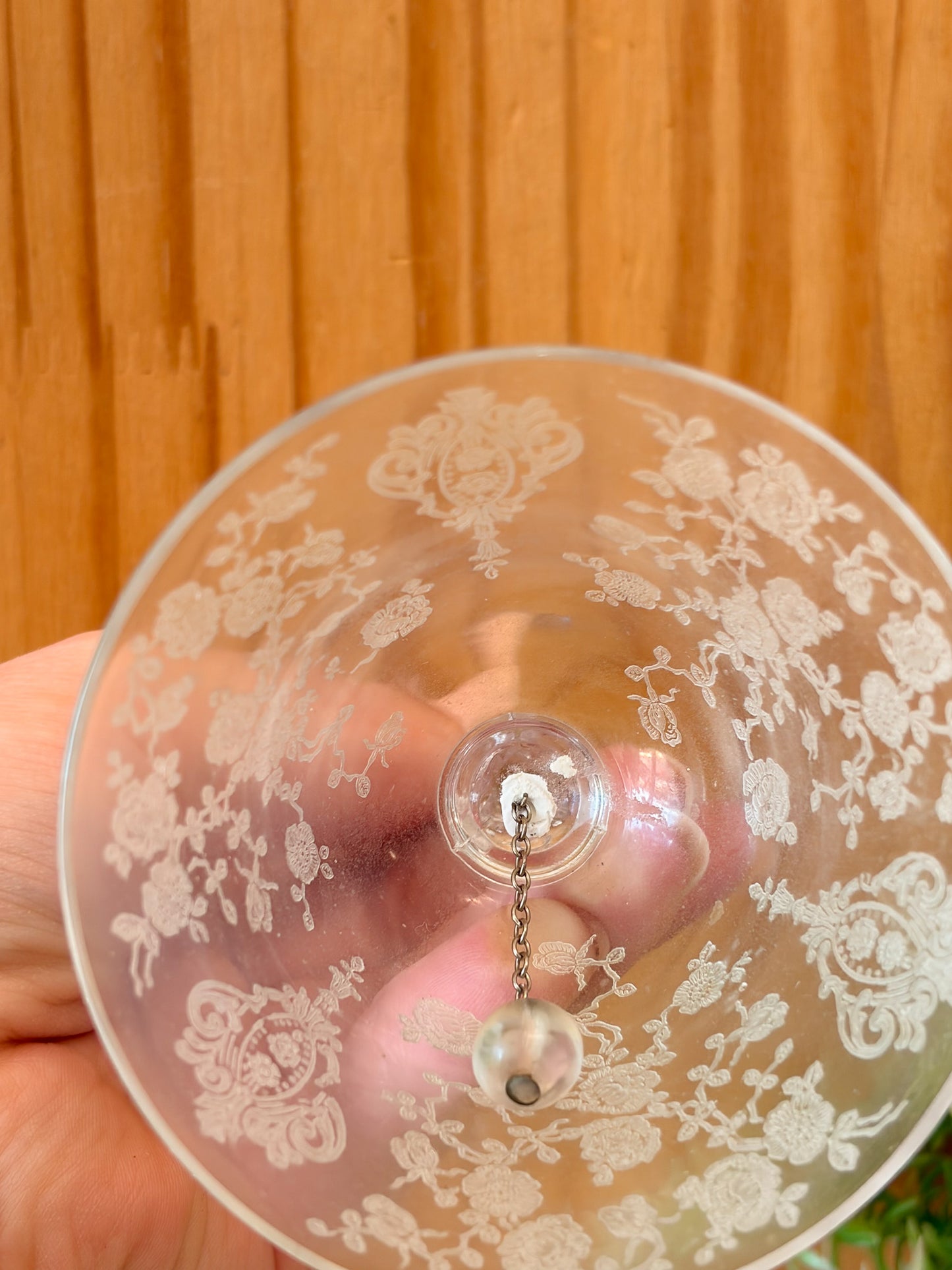 Floral Etched Crystal Glass Bell (Local Pick Up Only)