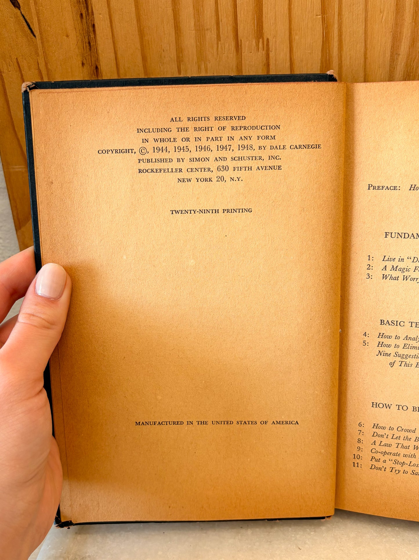 Vtg How to Stop Worrying Book