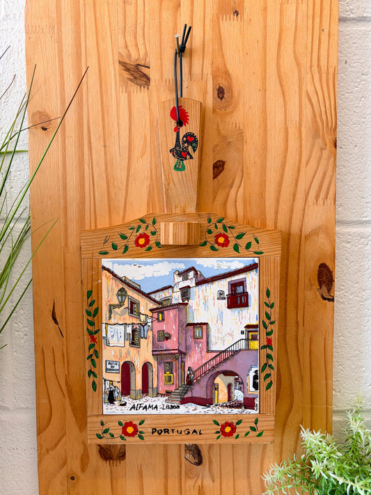 Vtg Portuguese Ceramic Tile Board (Local Pick Up Only)