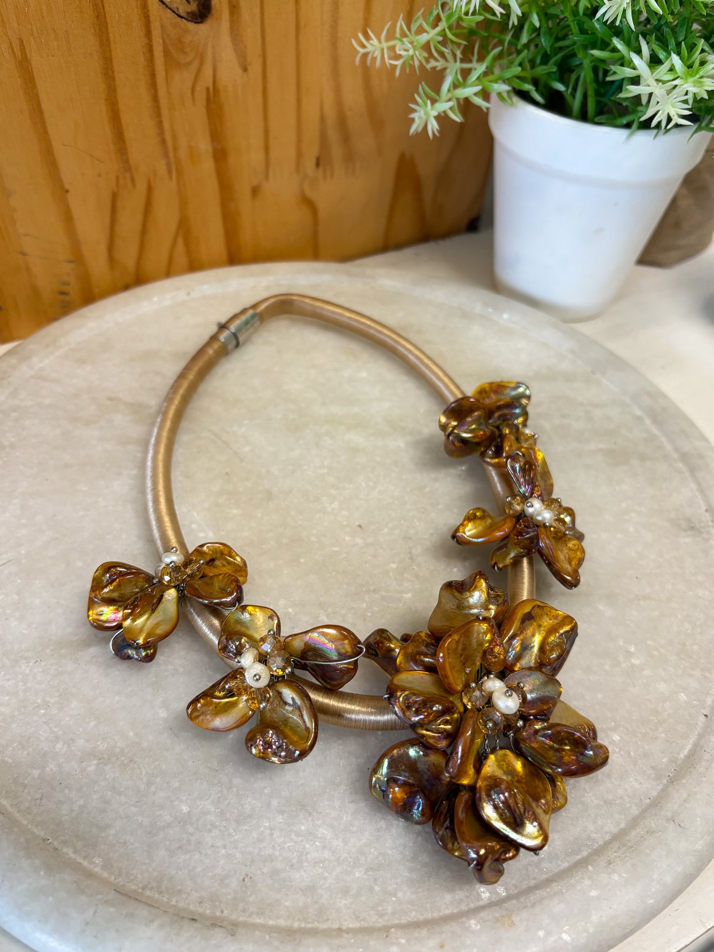 Chunky Floral Collar Necklace