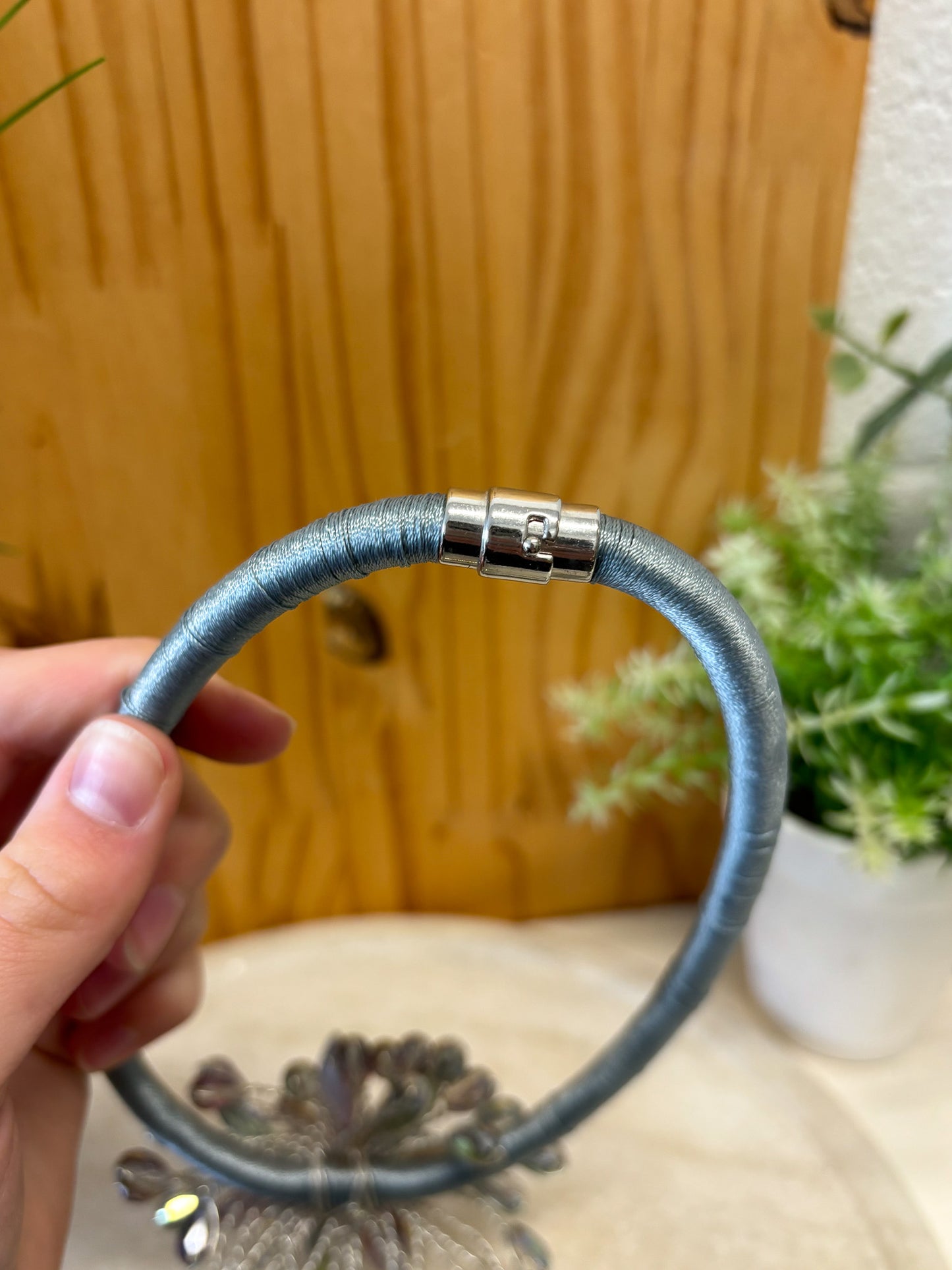 Blue Beaded Collar Necklace