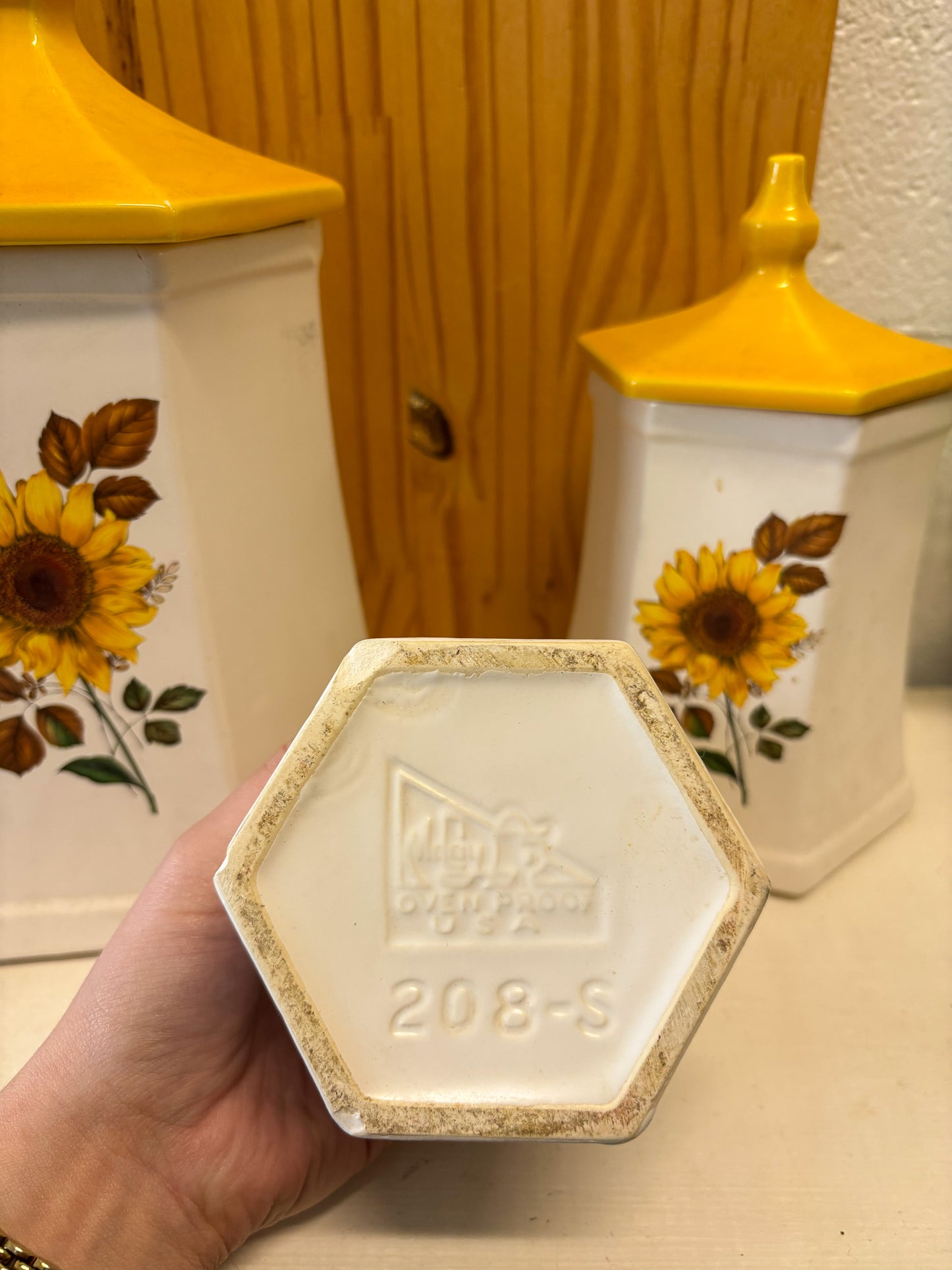 Set of 3 Sunflower Canisters (Local Pick Up Only)