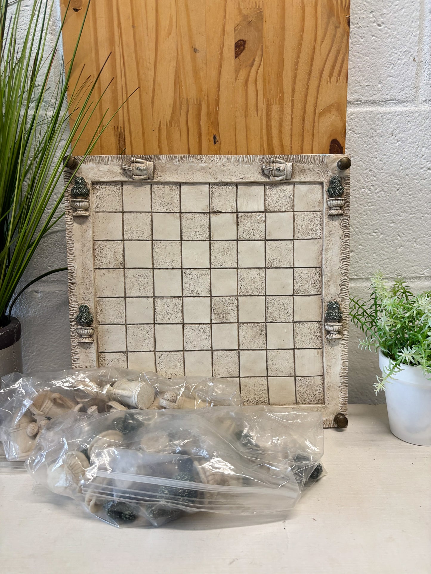 Hen-Feathers Ceramic Double-Sided Game Board (Local Pick Up Only)