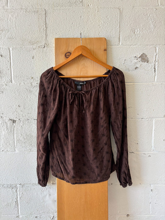 Brown Floral Blouse : M/L